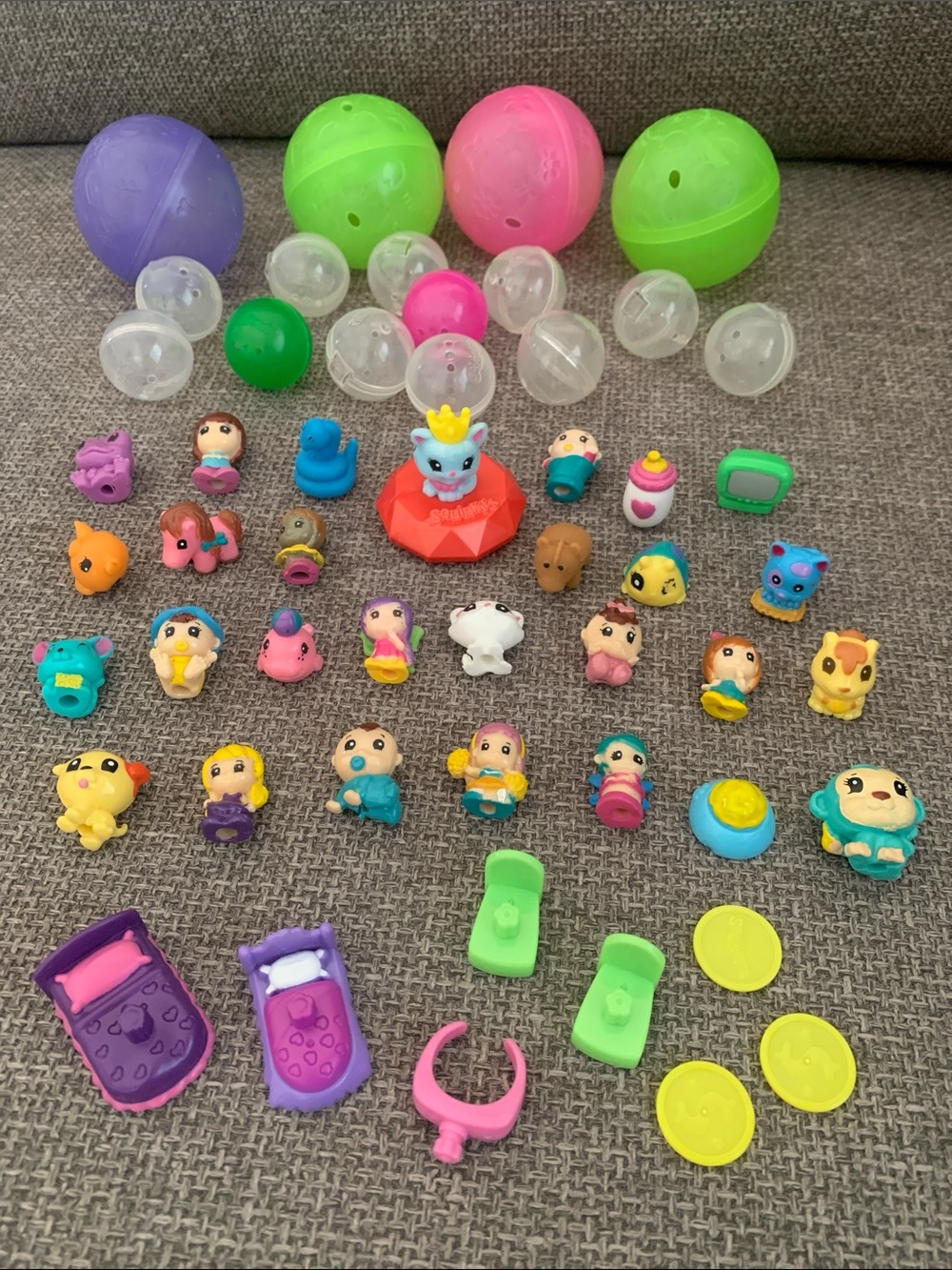 Assortment of Squinkies Figures and Playset Accessories
